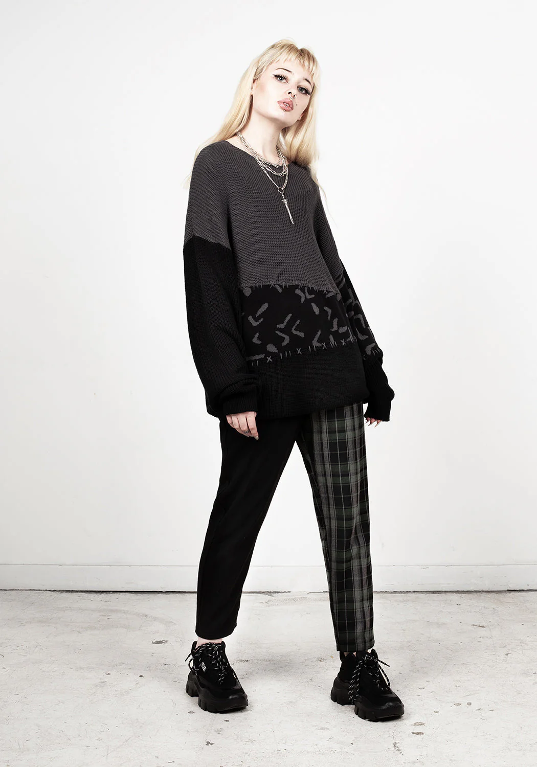 Abstract Longline Sweater - Image 3