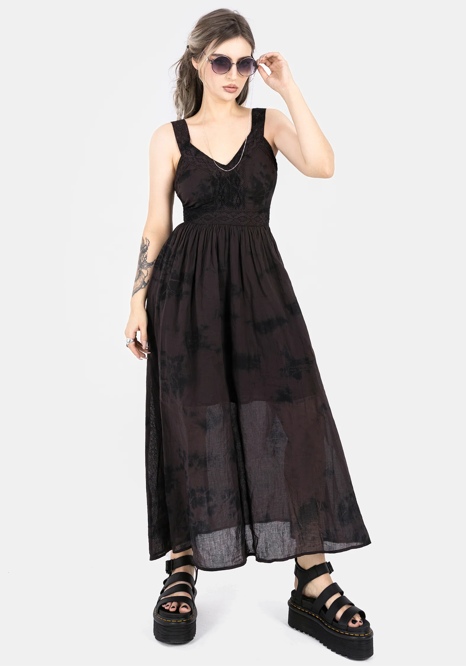 Burnout Tie Die Cotton Midaxi Dress - Image 4