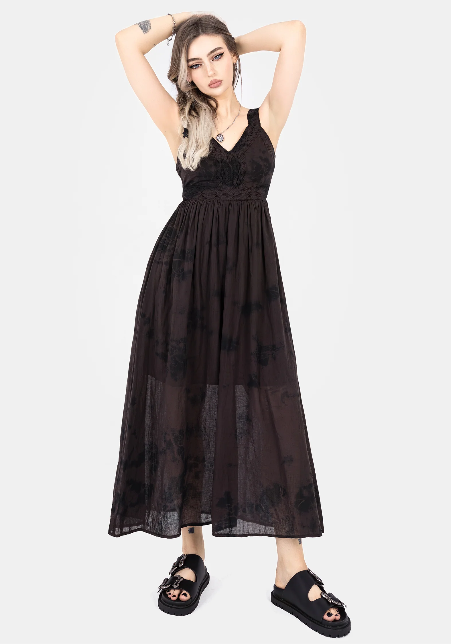 Burnout Tie Die Cotton Midaxi Dress - Image 6