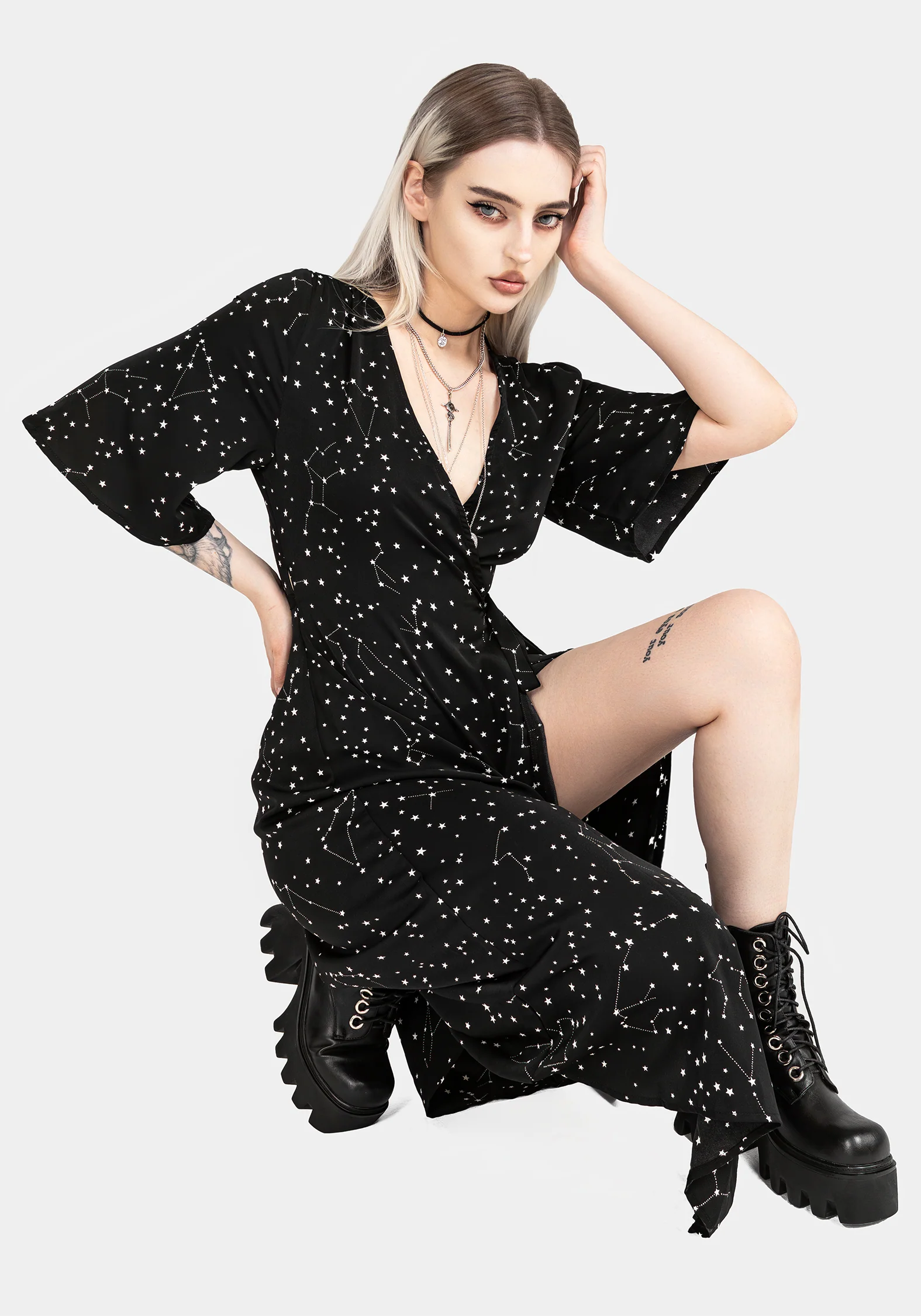 Celestial Midi Kimono Dress - Image 8