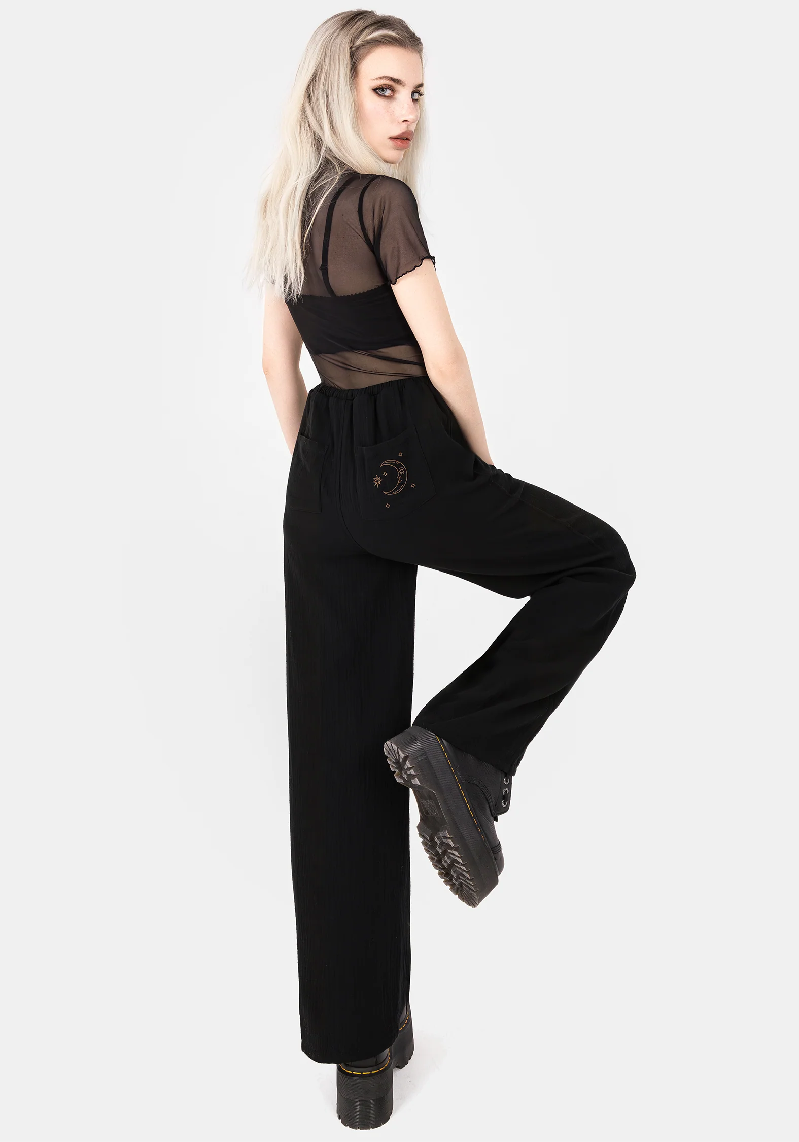 Cosmos Embroidered Wide Leg Trousers - Image 3
