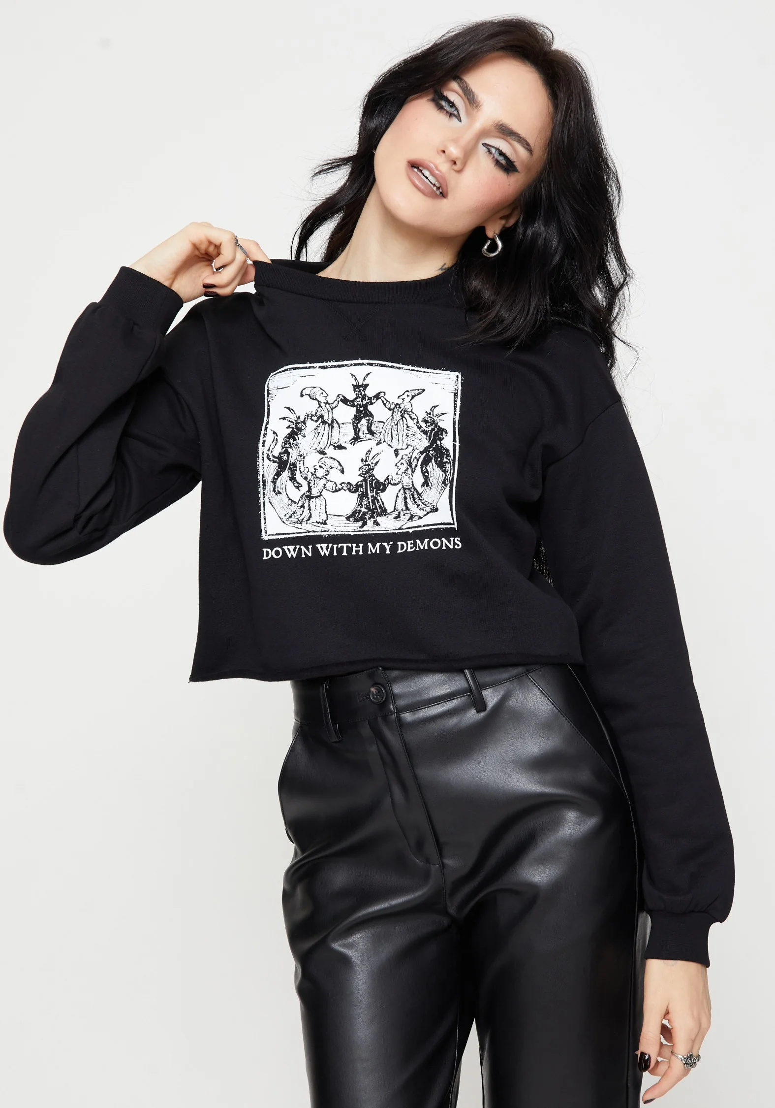 Demons Crop Sweat Top - Image 5