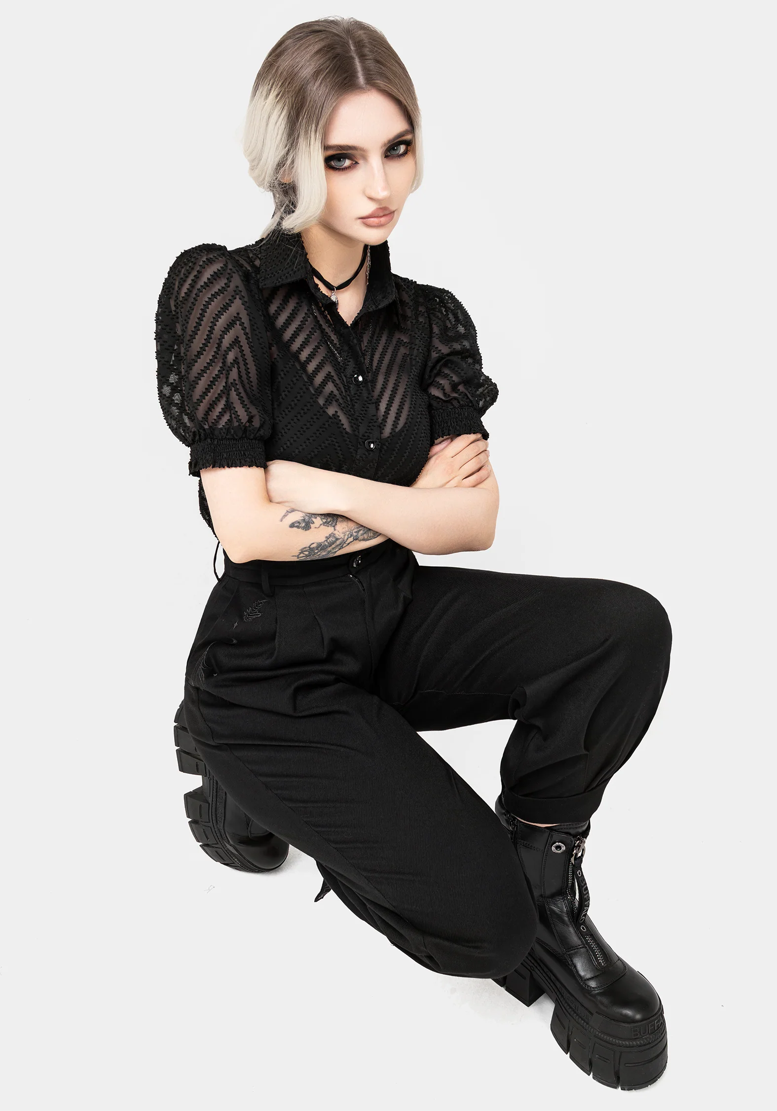 Dianne Embroidered Balloon Trousers - Black - Image 5