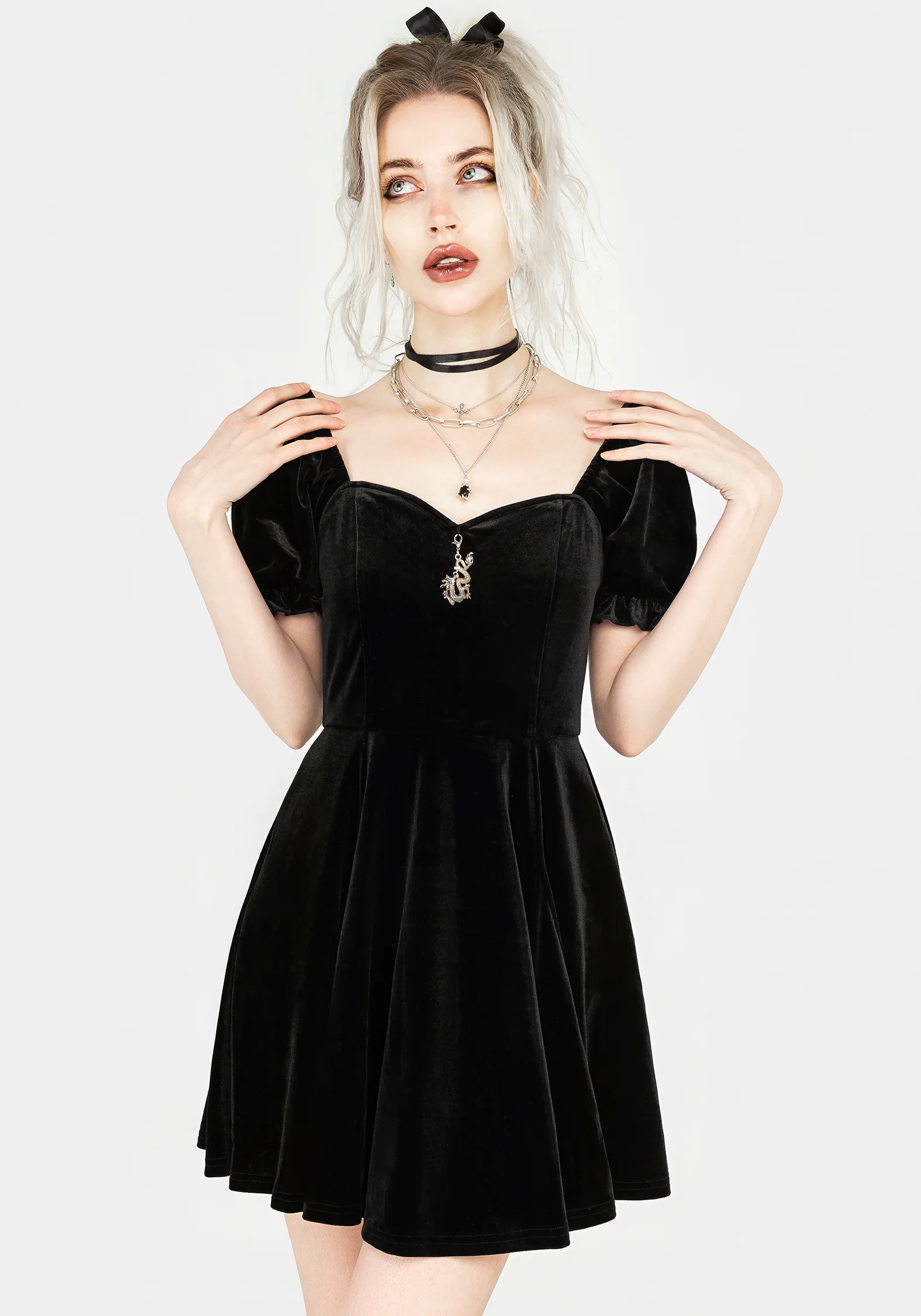 Drakon Velour Corset Mini Dress - Image 4