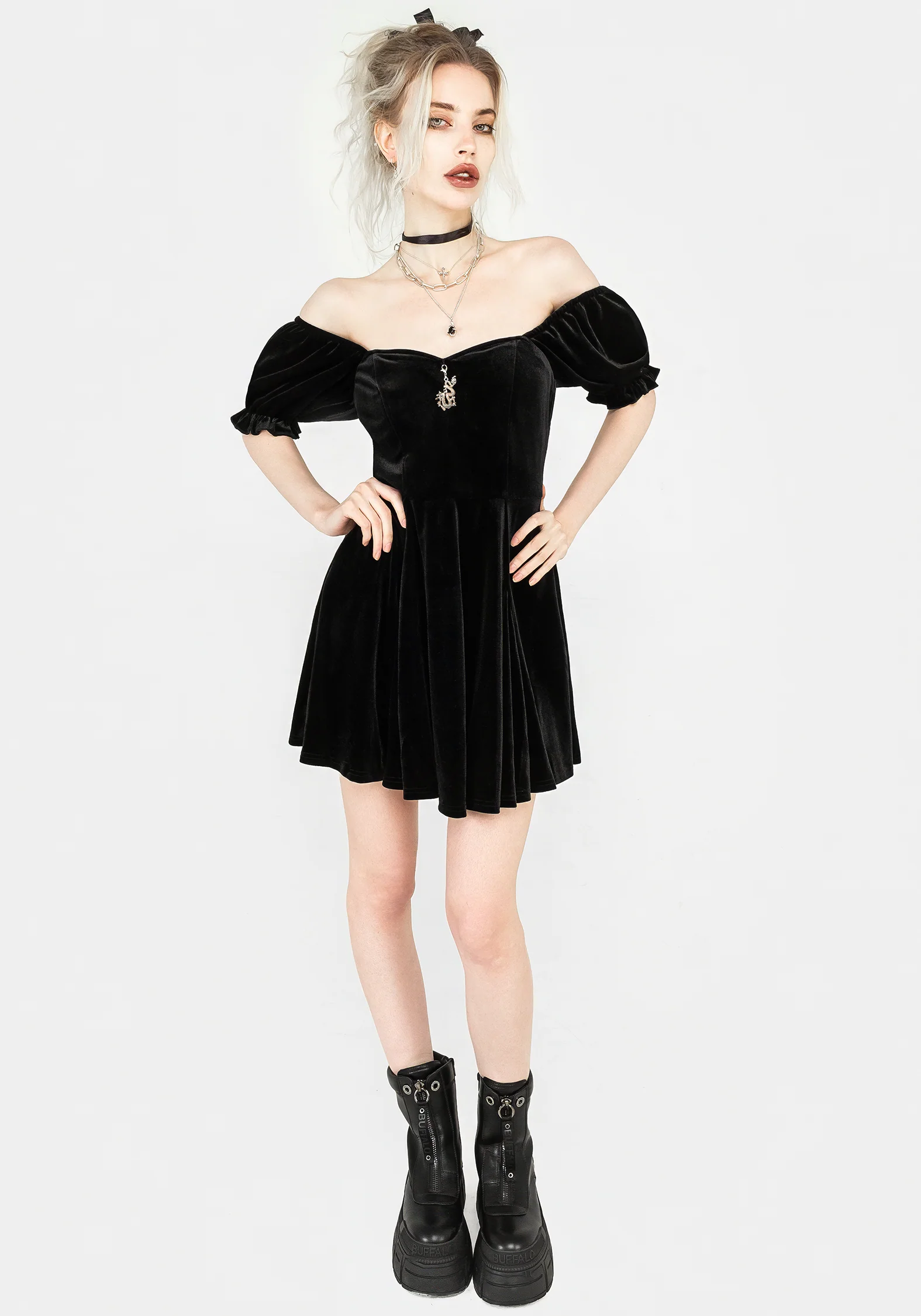 Drakon Velour Corset Mini Dress - Image 7