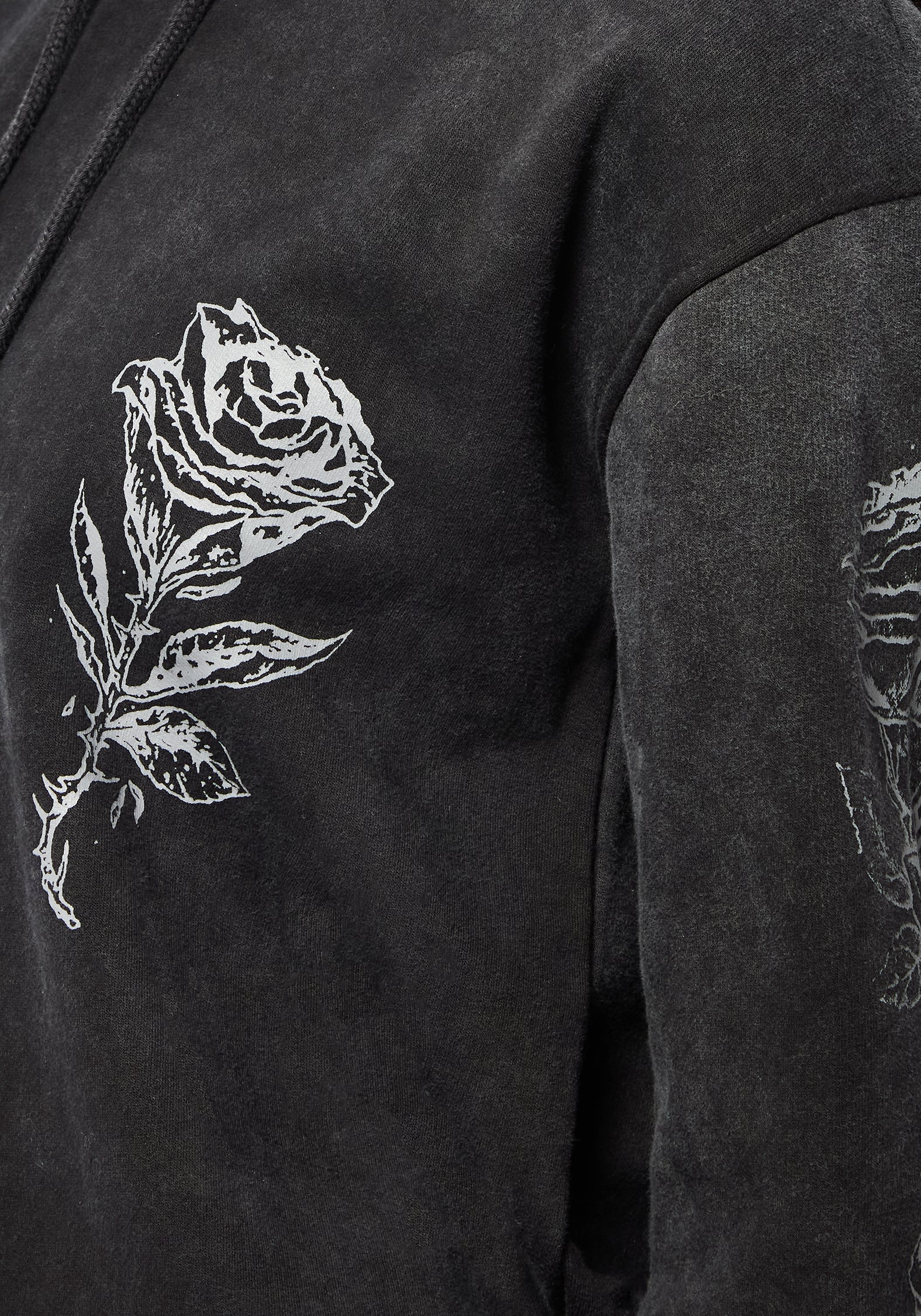 Entwined Rose Graphic Print Longline Hoody - Image 3