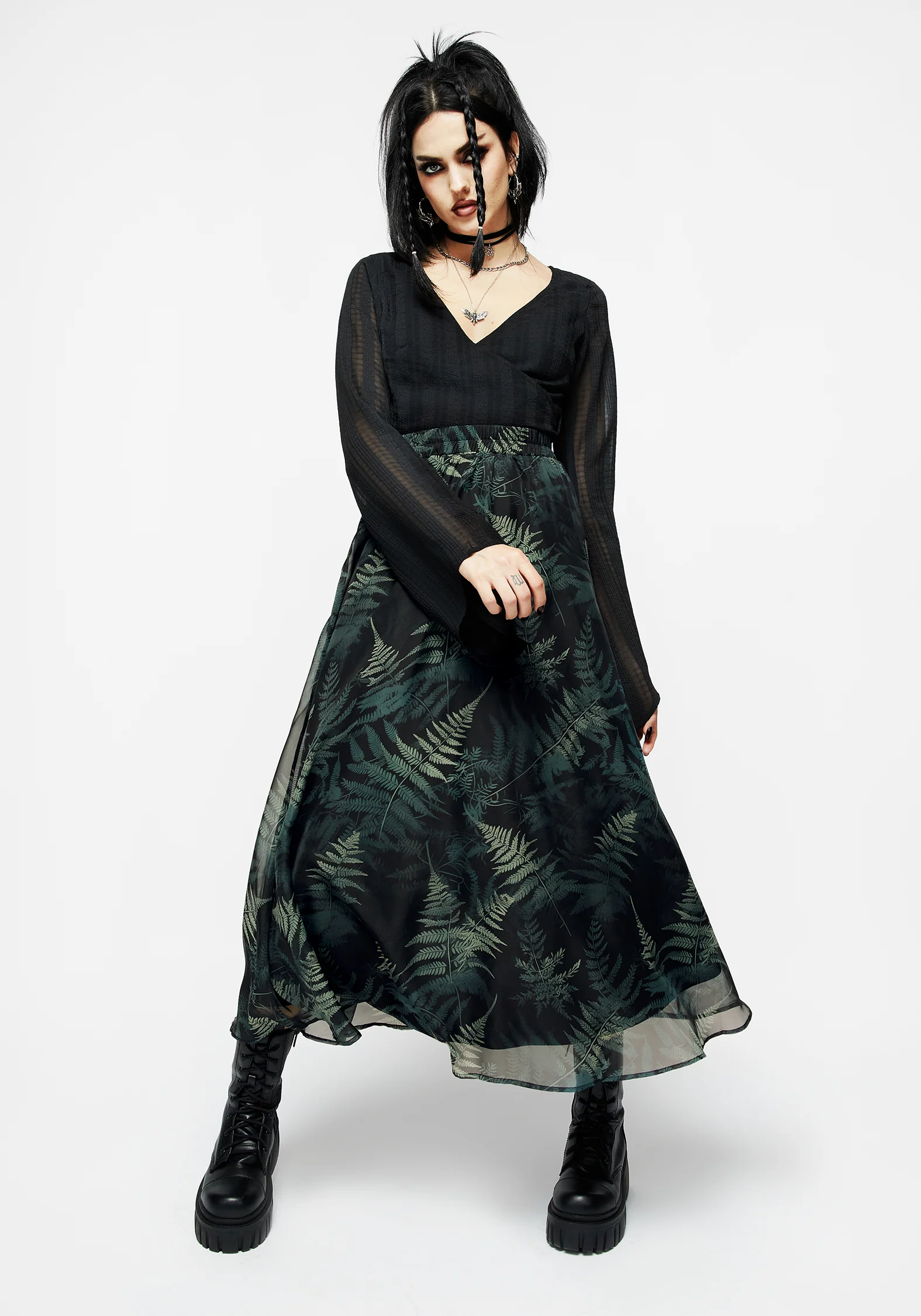 Fernery Chiffon Midaxi Skirt - Image 5