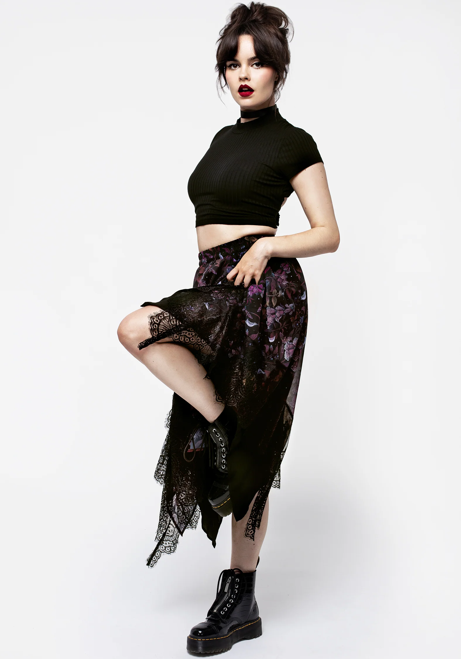 Foxglove Chiffon Handkerchief Hem Skirt - Image 5