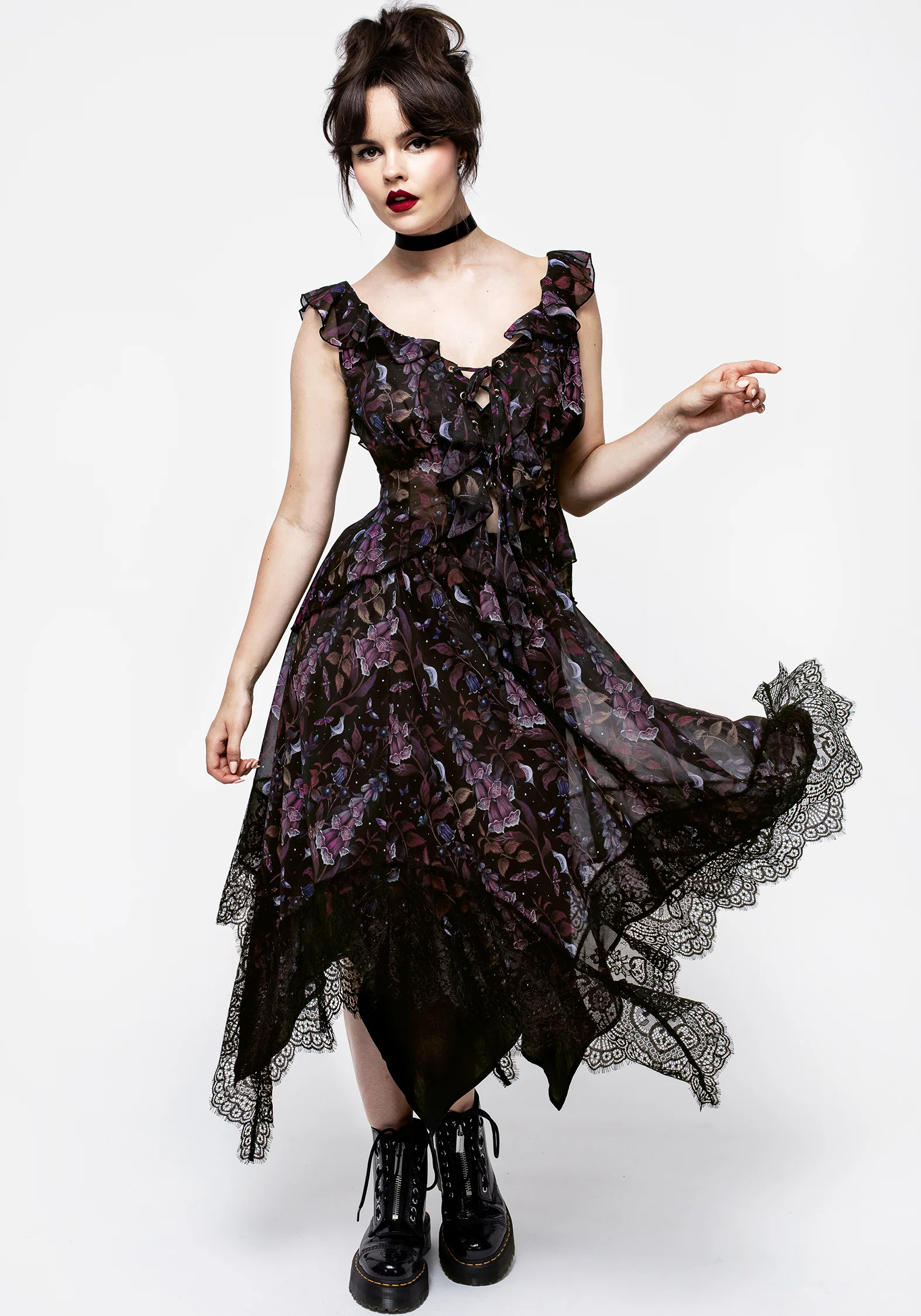 Foxglove Chiffon Handkerchief Hem Skirt - Image 6