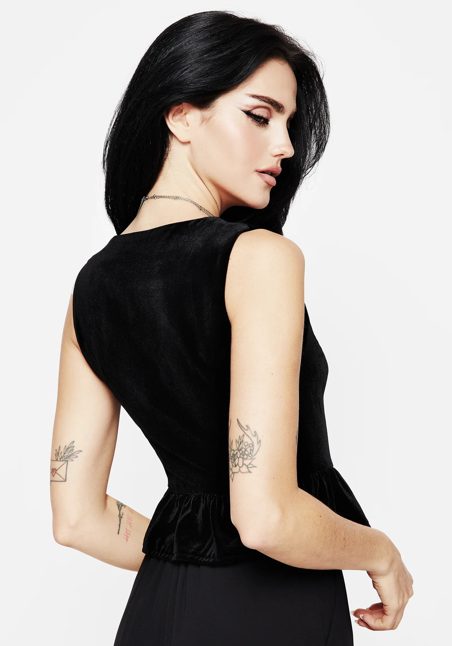 Hellebore Floral Embroidered Waistcoat Top - Image 3