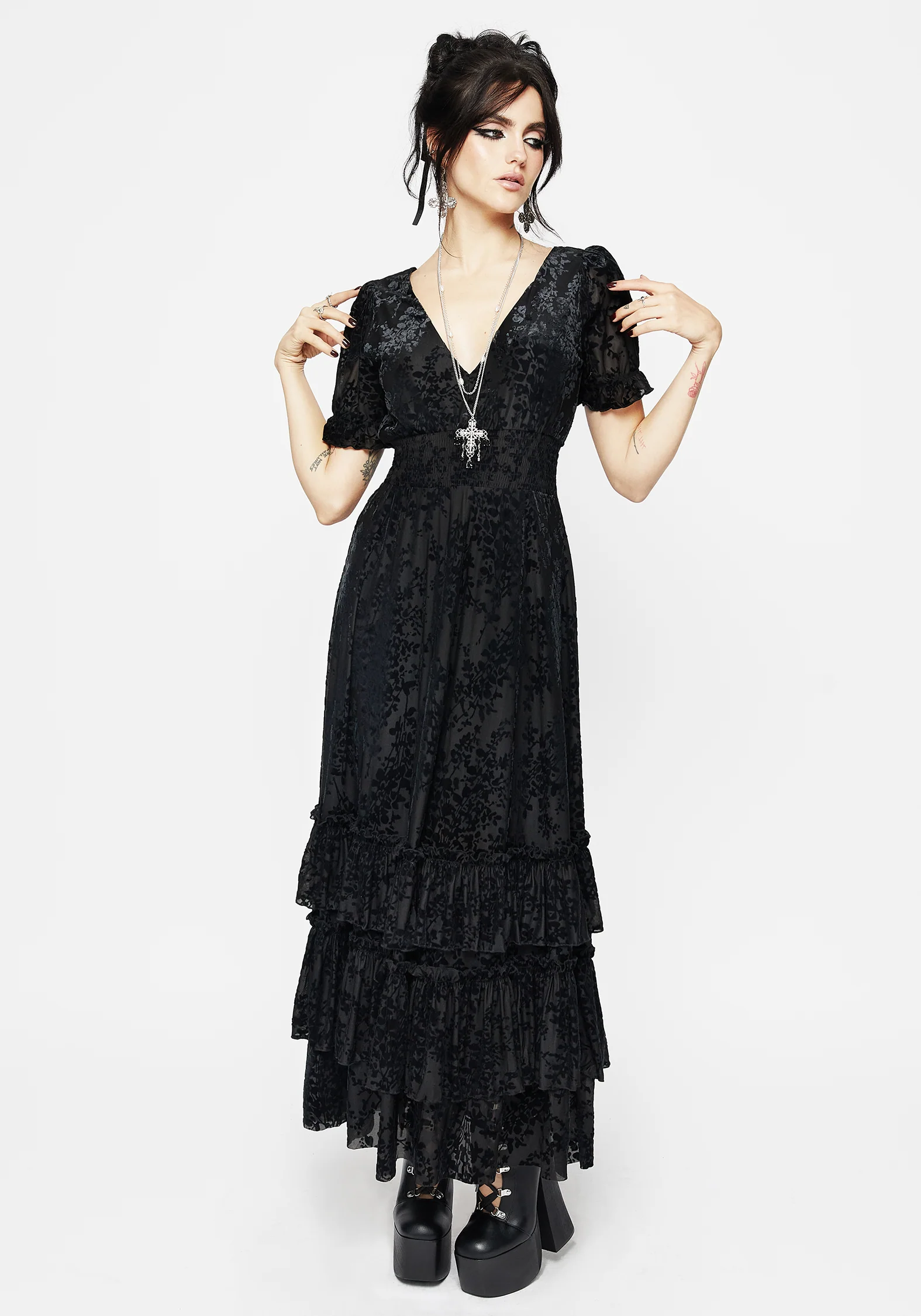 Lilias Devoré Tiered Maxi Dress - Image 6
