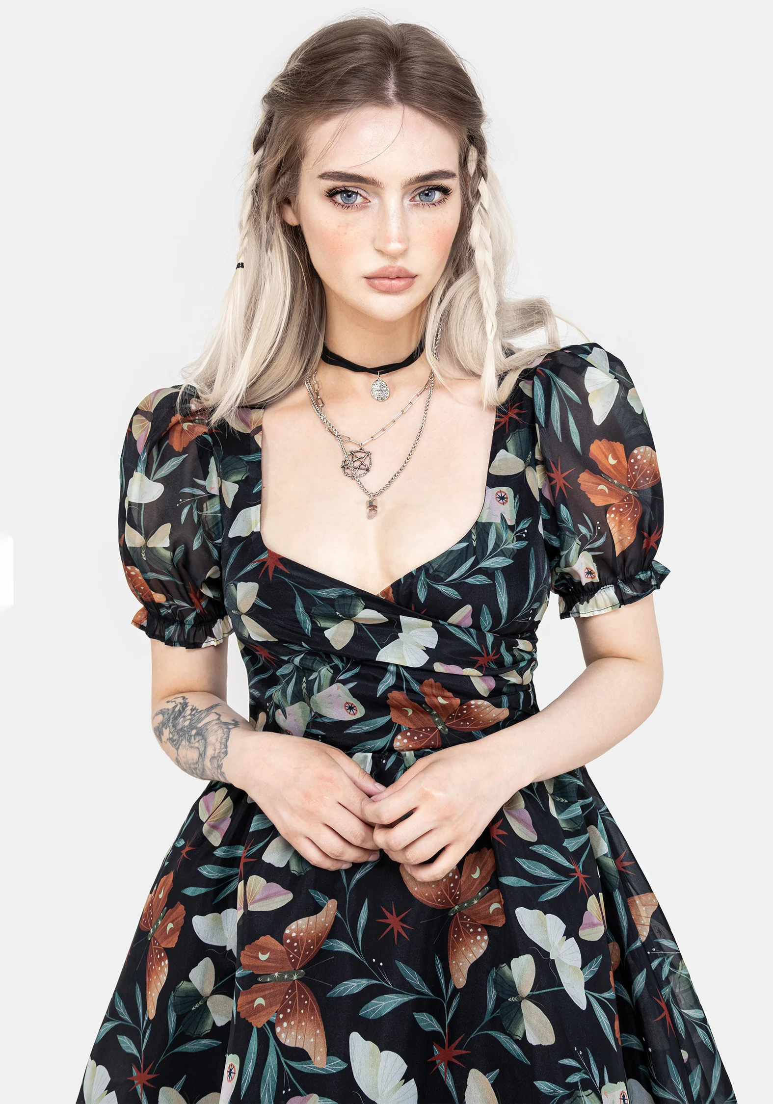 Mariposa Puff Sleeve Organza Midi Dress - Image 7