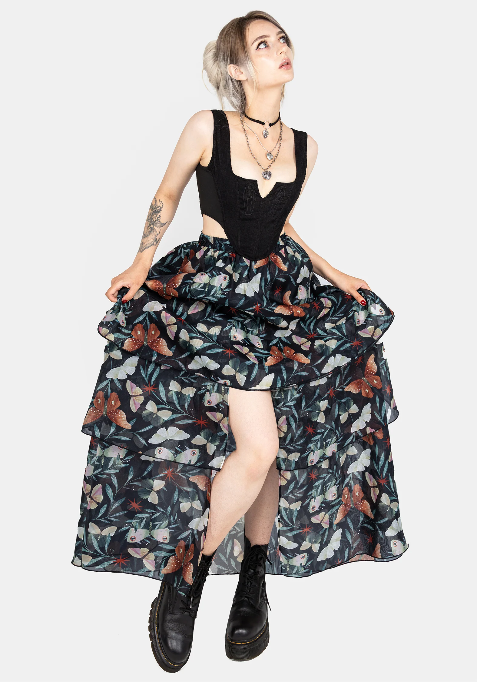 Mariposa Split Tiered Organza Skirt - Image 4