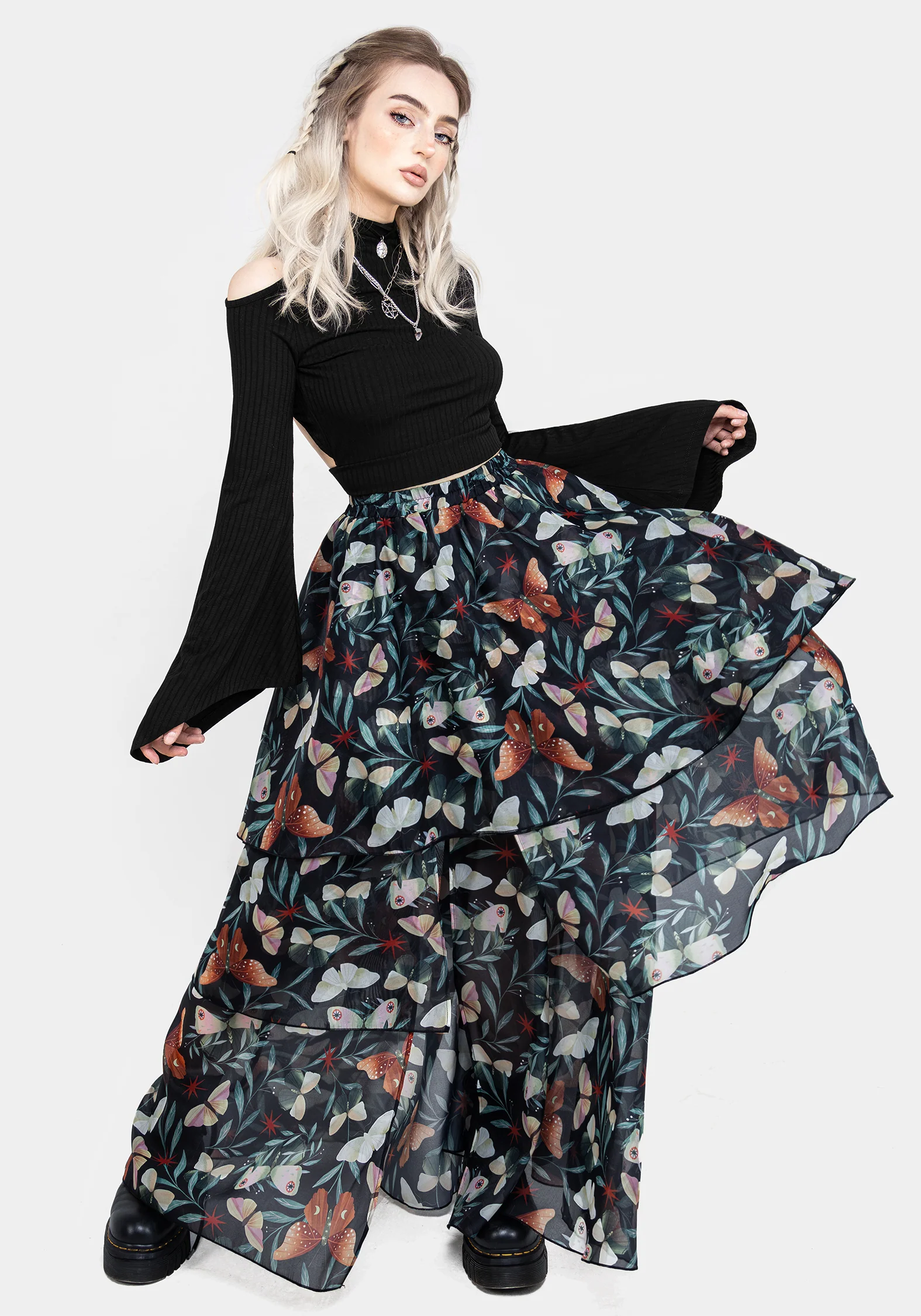 Mariposa Split Tiered Organza Skirt - Image 8