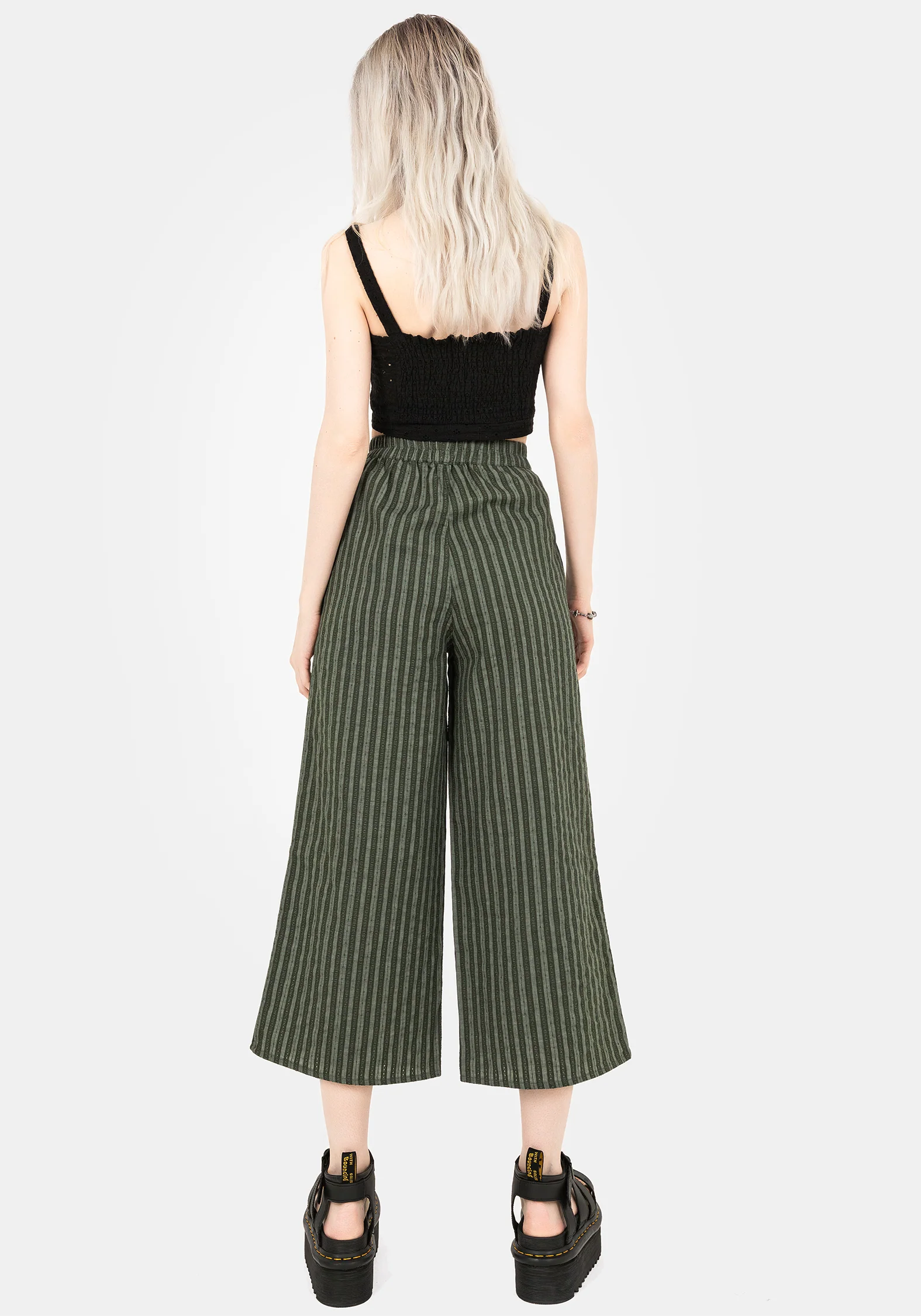 Memorantia Wide Leg Culottes - Green - Image 3