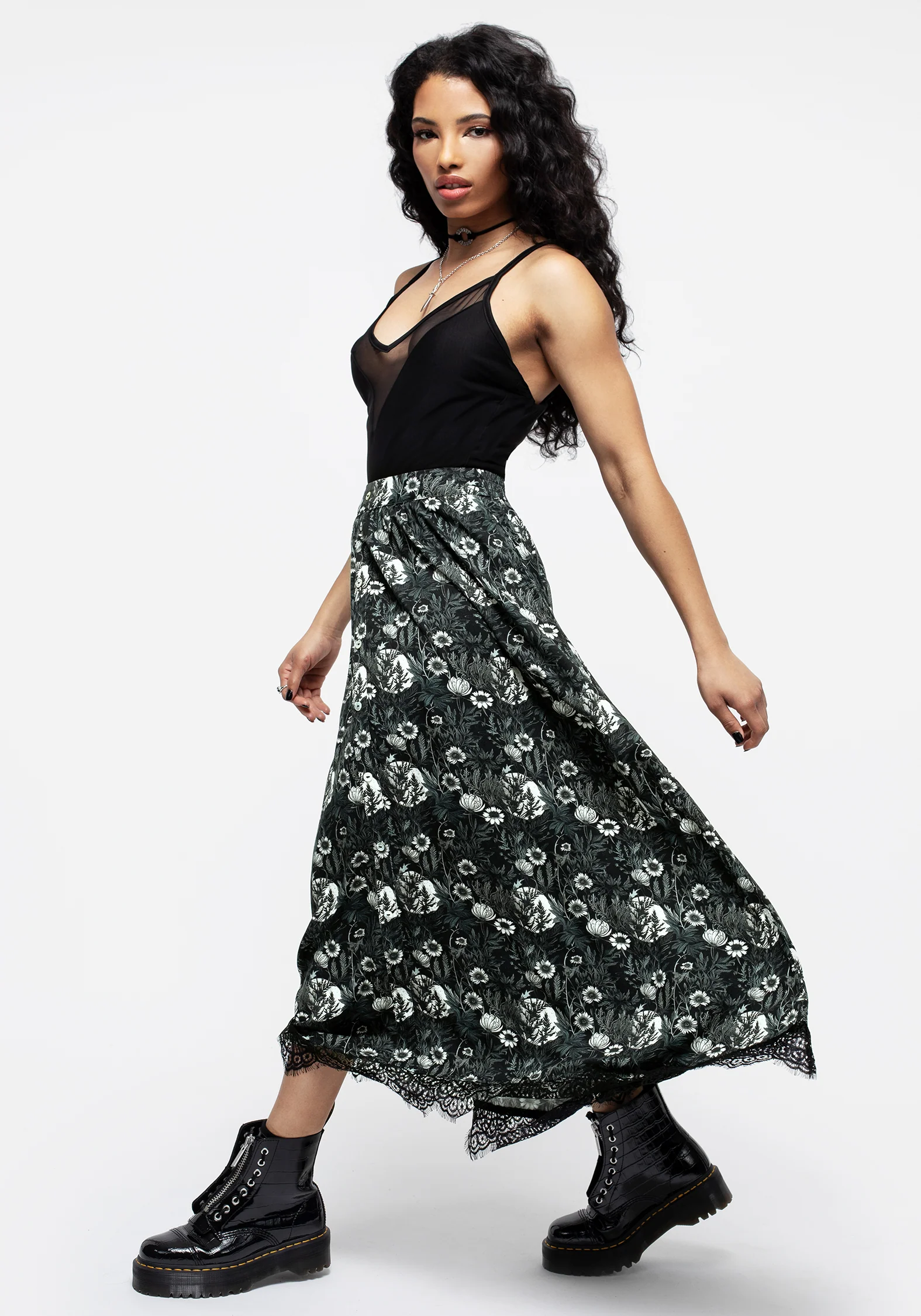 Nightbloom Button Front Midaxi Skirt - Image 7