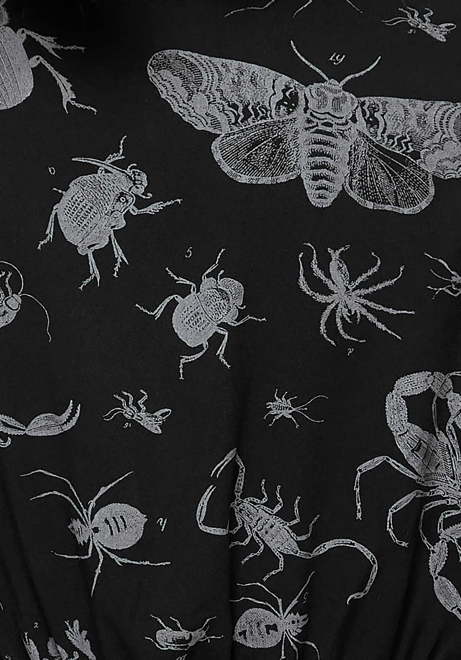 Parasite Bugs Short Sleeve Crop Shirt - Black - Image 7