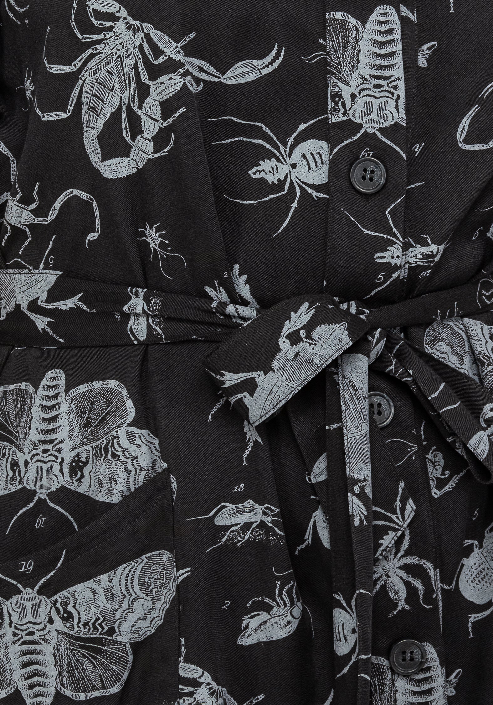 Parasite Bugs Short Sleeve Mini Shirt Dress - Black - Image 8