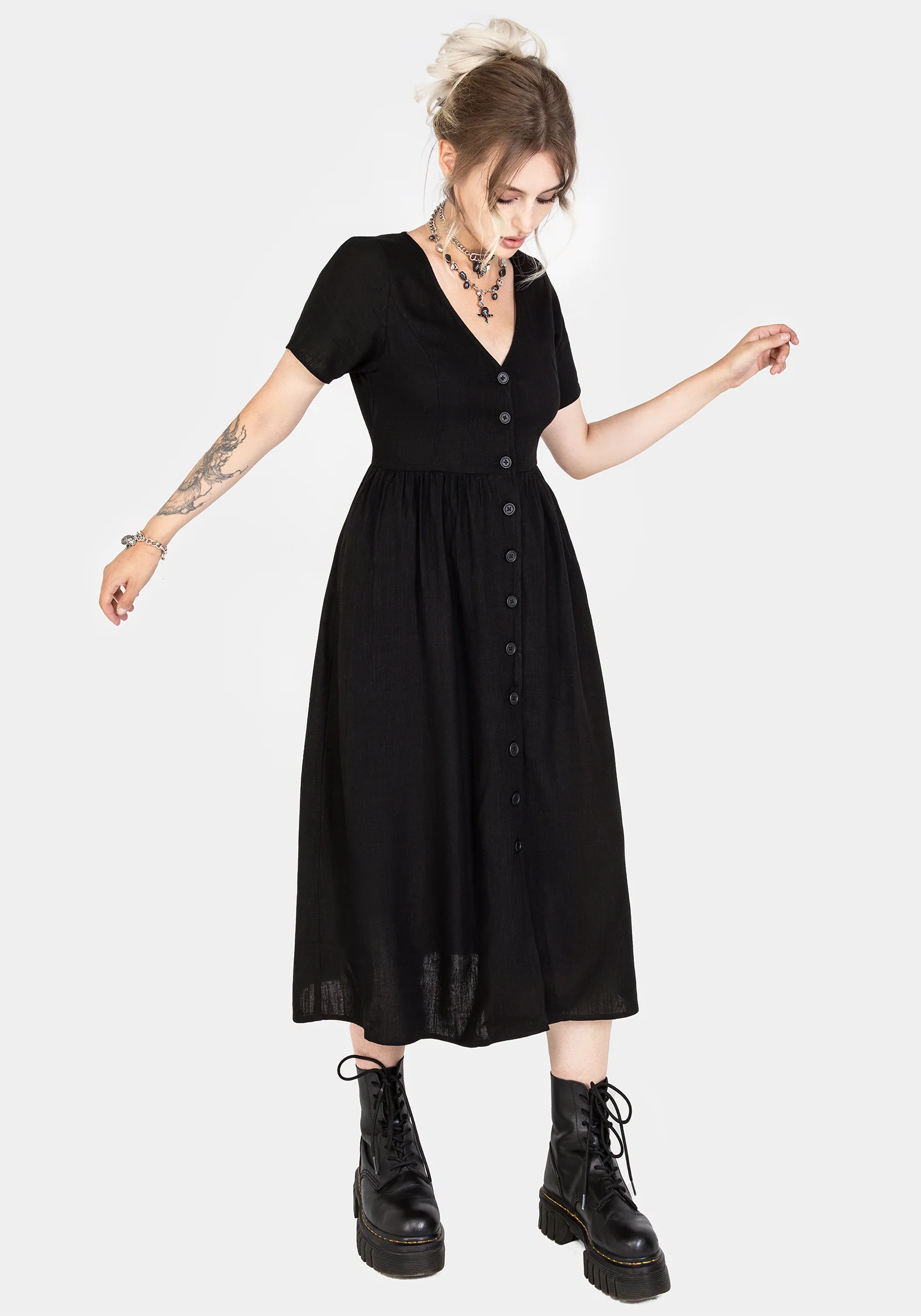 Rowan Linen Button Up Midi Dress - Image 10