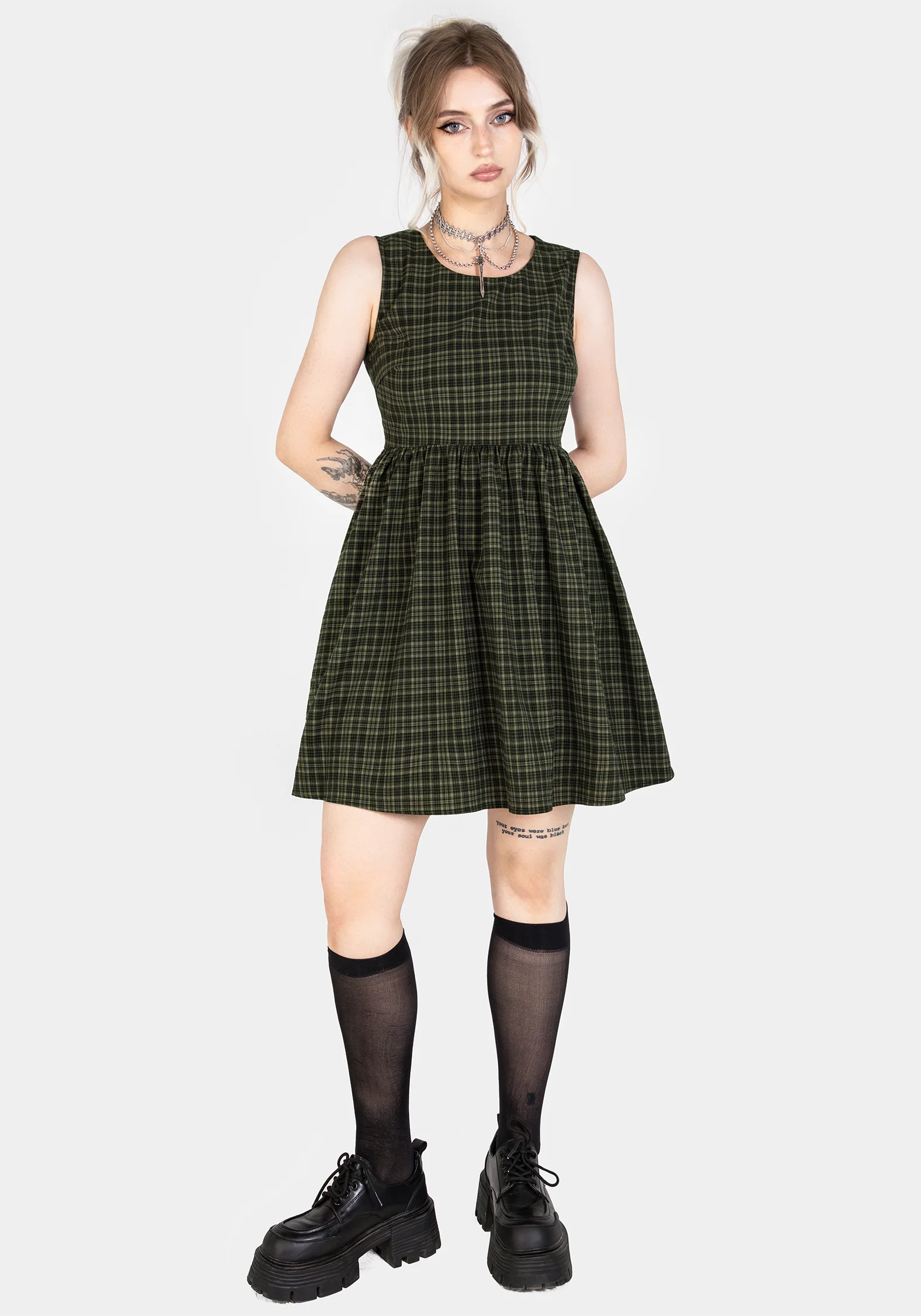 Sabine Check Mini Skater Dress - Image 7