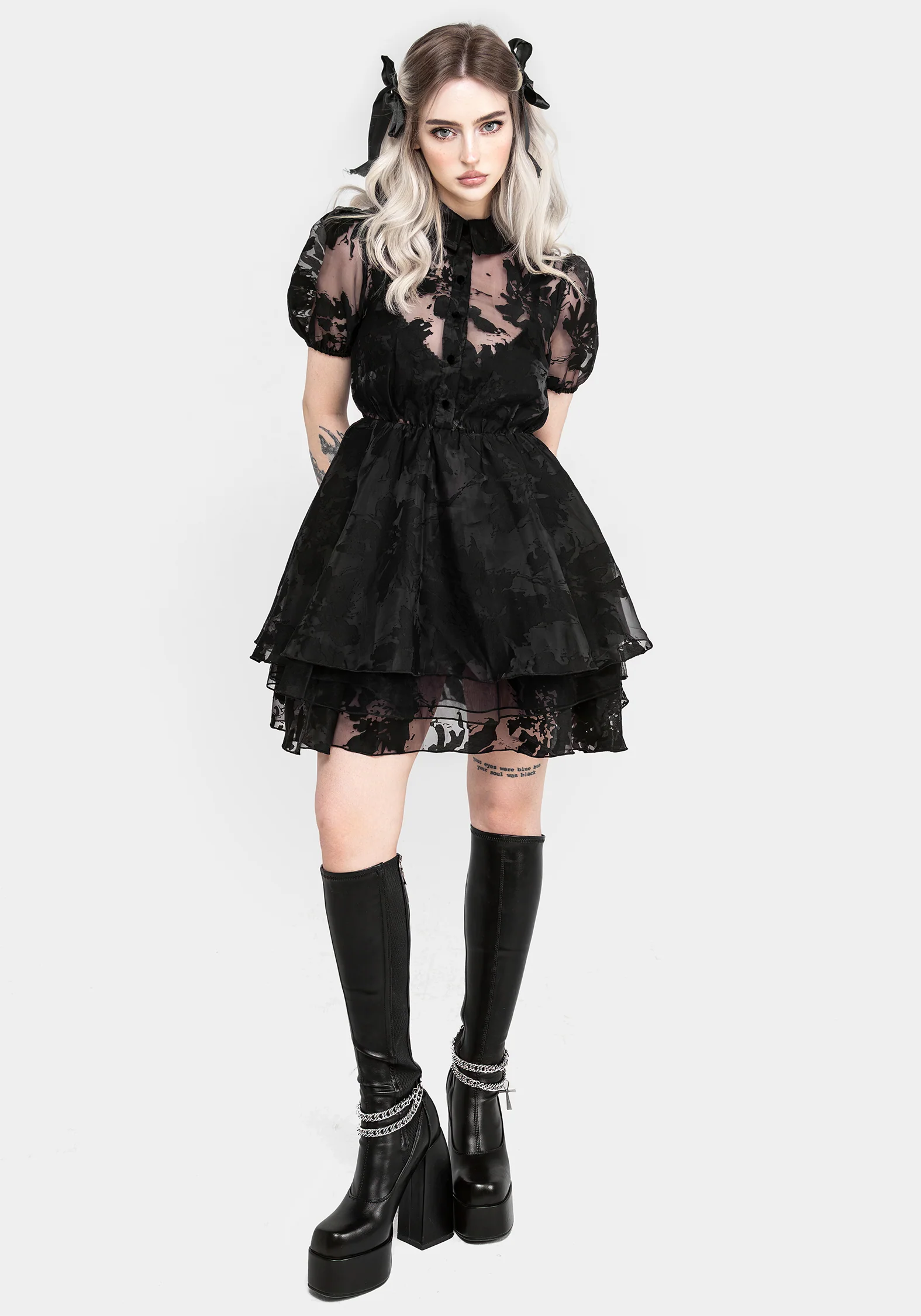 Spectre Layered Mini Shirt Dress - Image 4