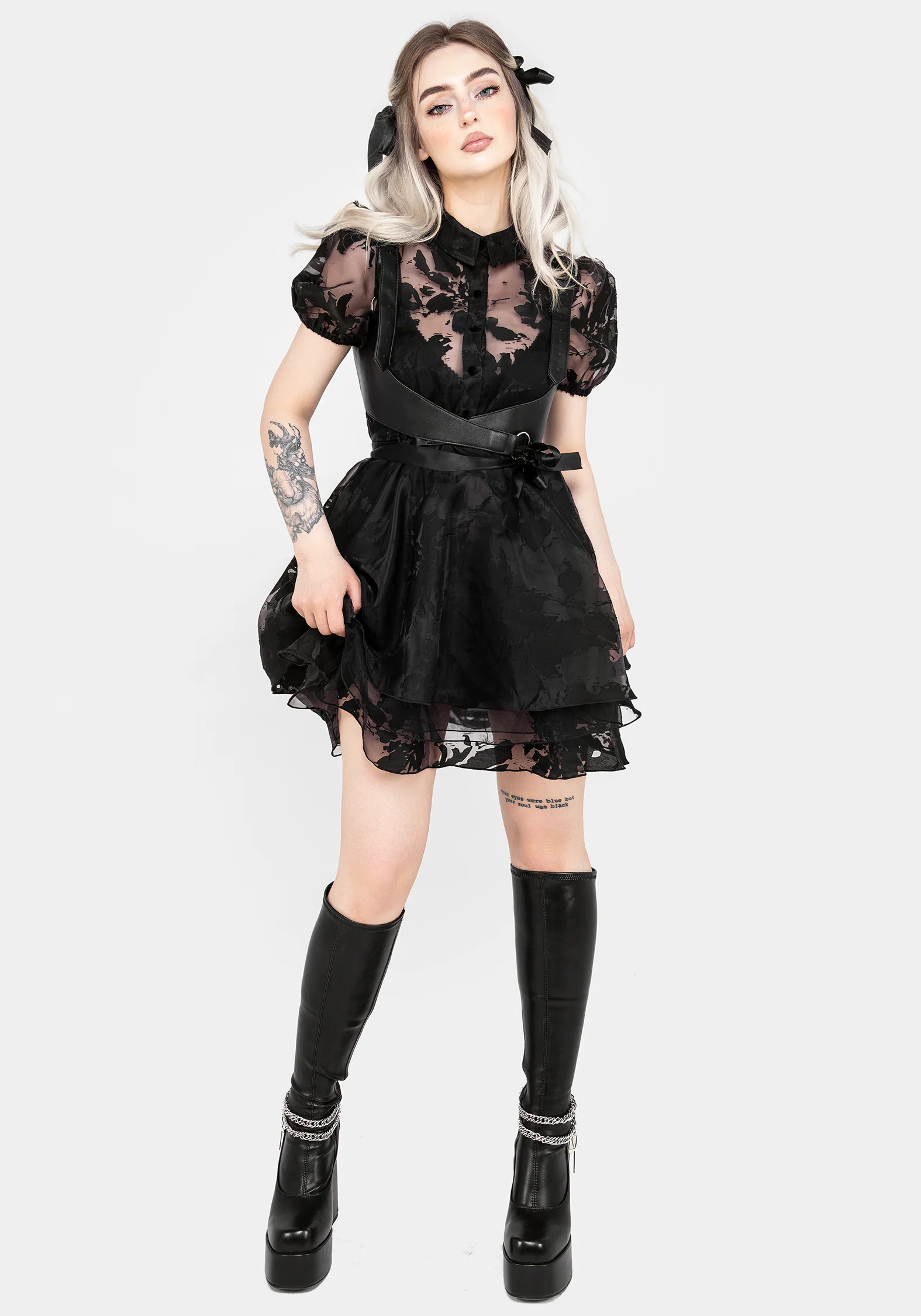 Spectre Layered Mini Shirt Dress - Image 6