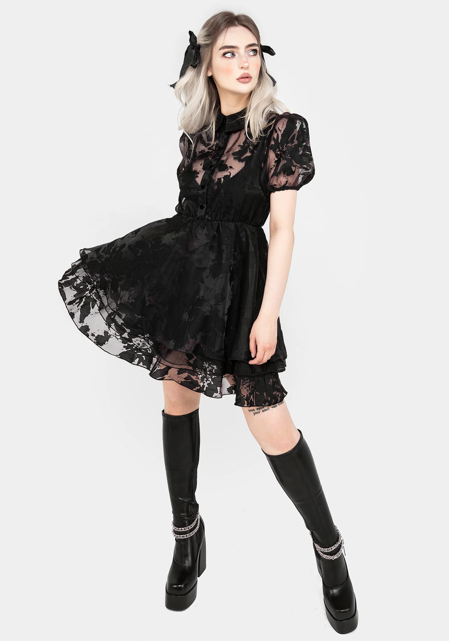Spectre Layered Mini Shirt Dress - Image 7