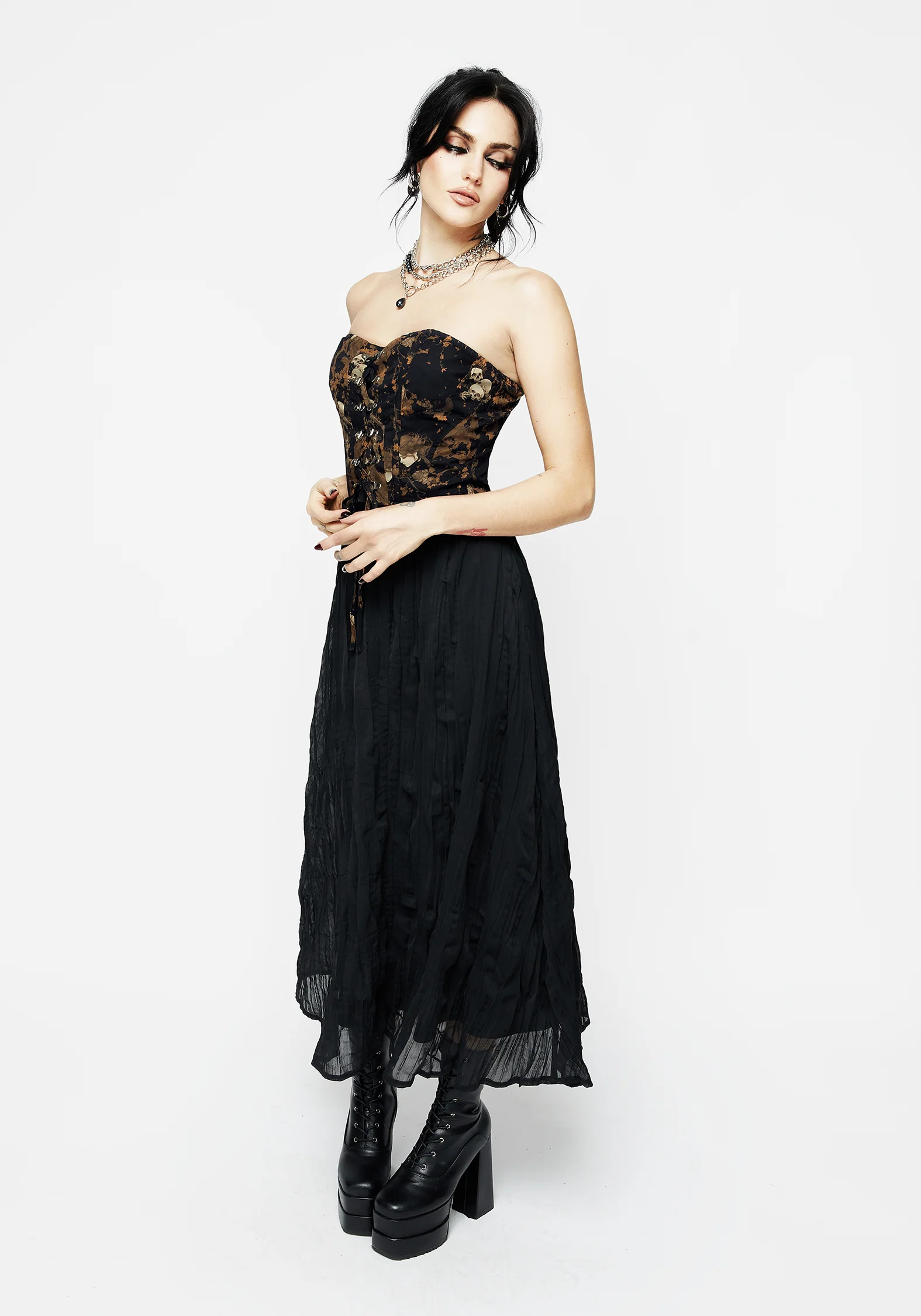 Underworld Cotton Lace Up Corset Top - Image 5