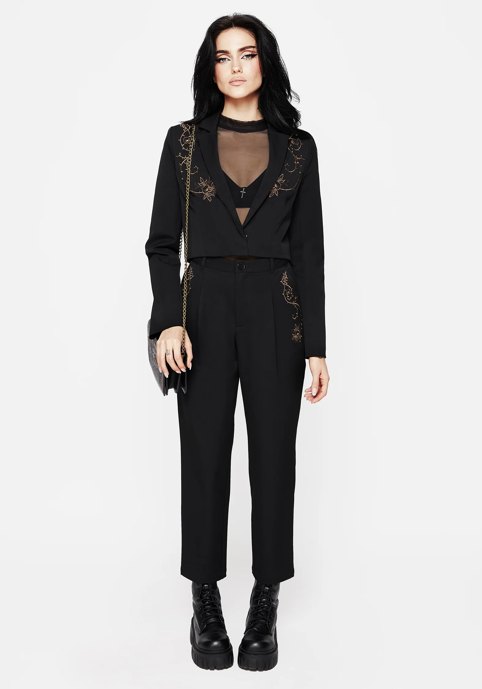 Vanitas Thorn Embroidered Tapered Trousers - Image 6