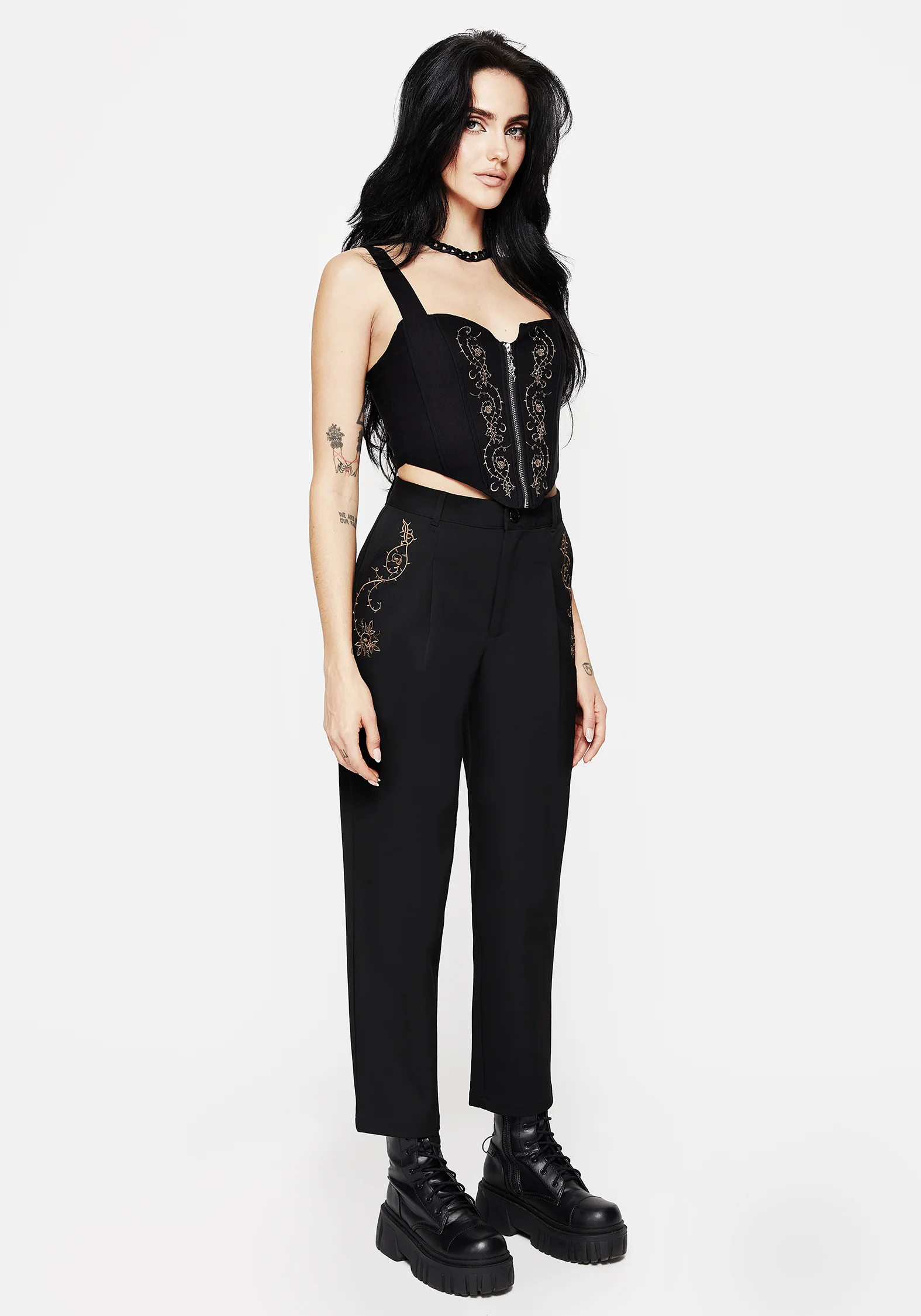 Vanitas Thorn Embroidered Tapered Trousers - Image 8