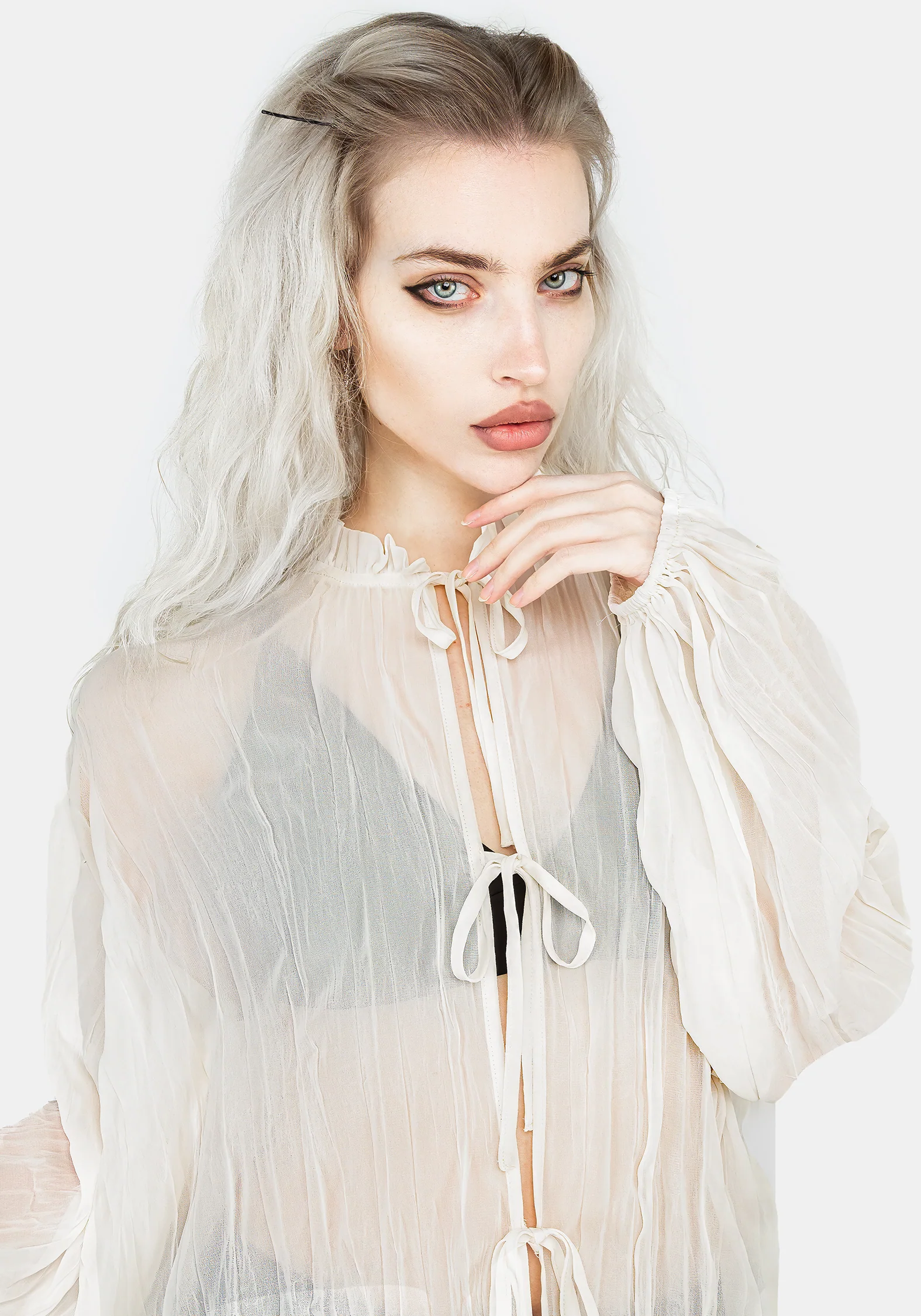 Villain Textured Blouse - White - Image 7