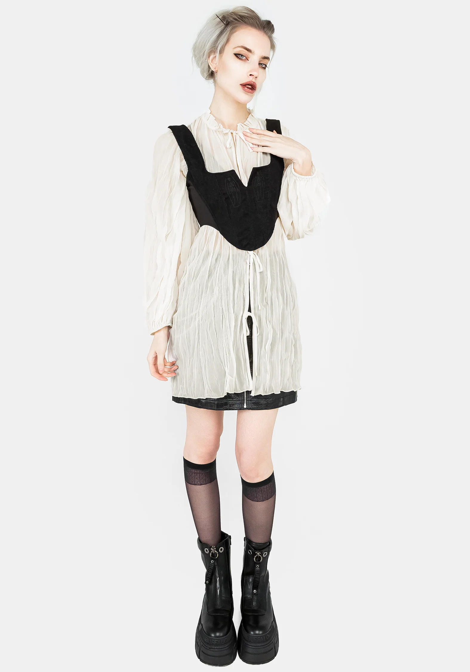 Villain Textured Blouse - White - Image 8