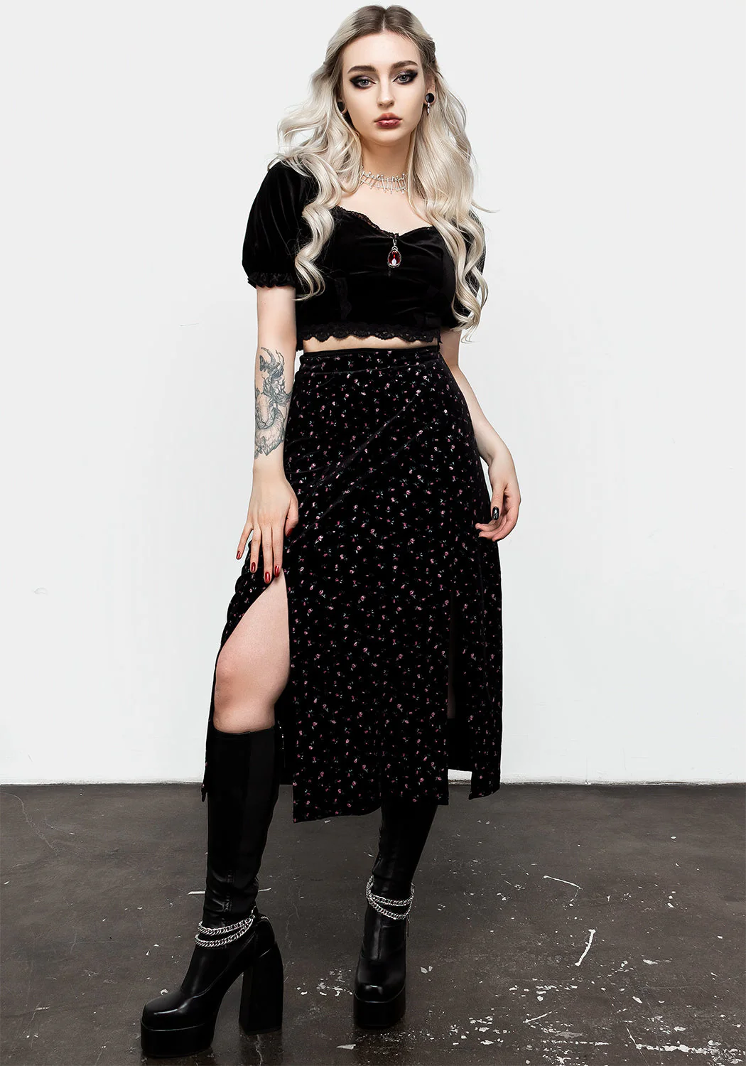 Woe Midi Split Skirt - Image 9